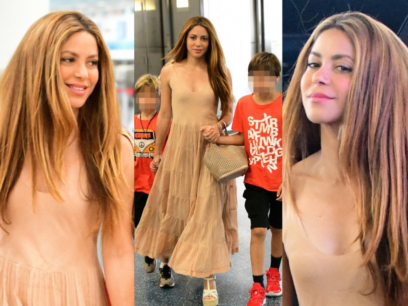 Shakira z synami na lotnisku. Robi dobrą minę do złej gry? /Mega / SplashNews.com/East News /East News