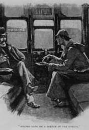 Sherlock Holmes, ilustracja z prasy niemieckiej z przełomu XIX i XX w. /Encyklopedia Internautica