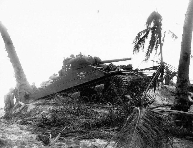 Sherman należący do piechoty morskiej na Kwajalein /Wikimedia Commons /INTERIA.PL/materiały prasowe