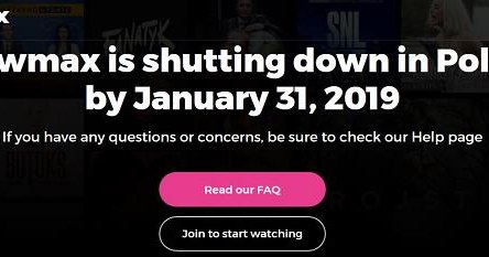 Showmax wycofuje się z Polski. Informacja na stronie firmy /Informacja prasowa