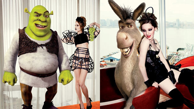 Shrek też sprawia wrażenie, jakby nie był do końca zadowolony (może woli blondynki?) - fot. vman.com /