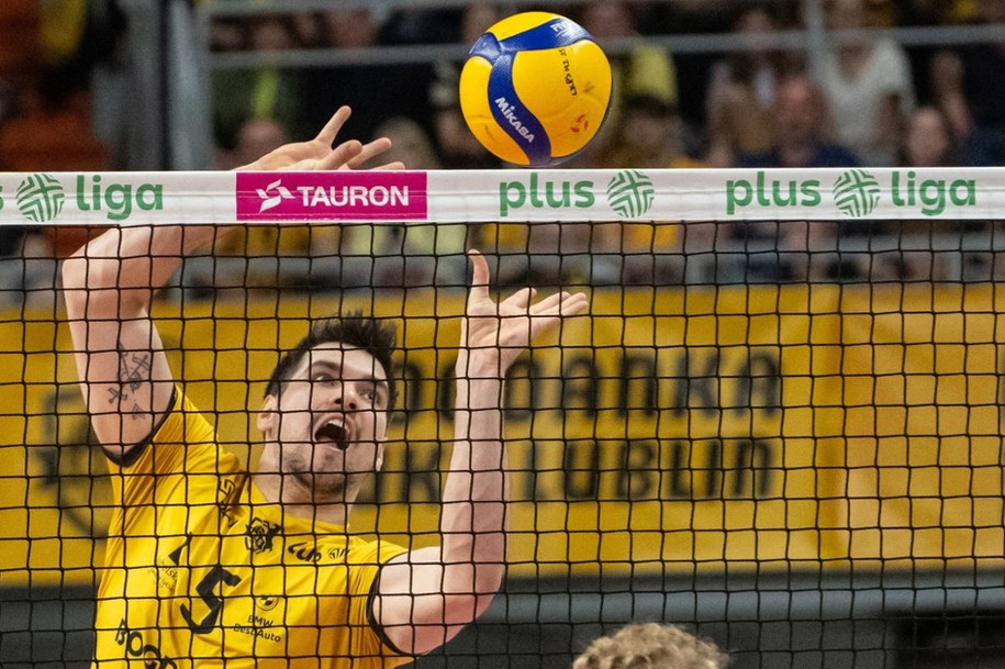 Siatkarz Bogdanki LUK Lublin Mikołaj Sawicki /Wojtek Jargiło /PAP