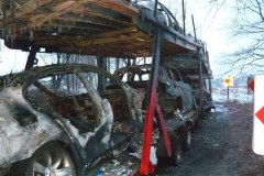 Siedem aut marki BMW spłonęło na lawecie