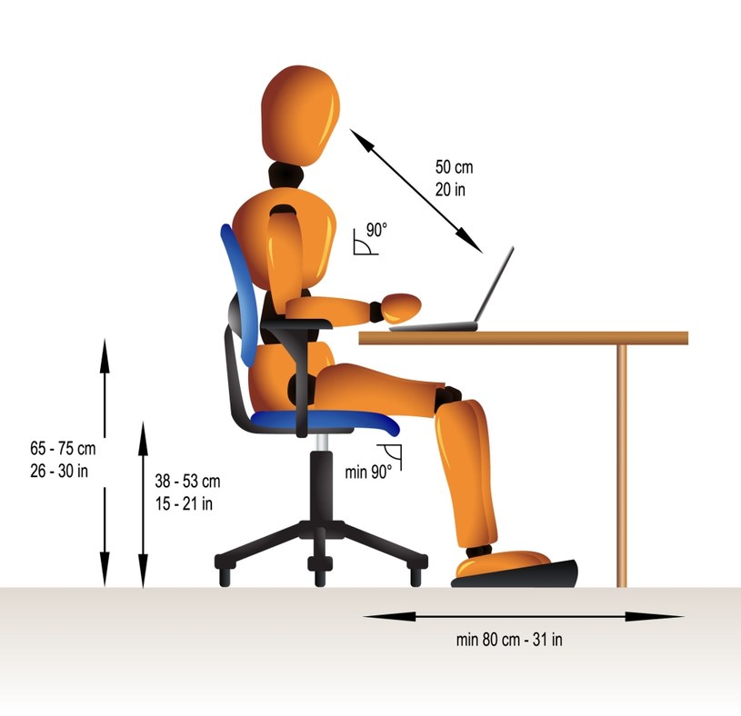 Siedzenie nie stanowi fizjologicznej pozycji ciała i chociaż znakomicie ułatwia wykonywanie większości czynności zawodowych /123RF/PICSEL