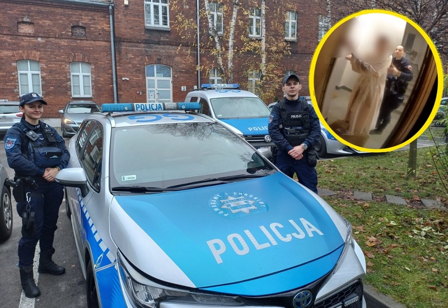 Sierż. Edyta Kęskowicz i sierż. Dawid Cholewa z krakowskiej policji /Policja/Przemysław Błaszczyk/RMF MAXX /