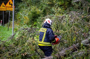 Silny wiatr i ulewy. PSP: Ponad 2,2 tys. interwencji w związku z pogodą