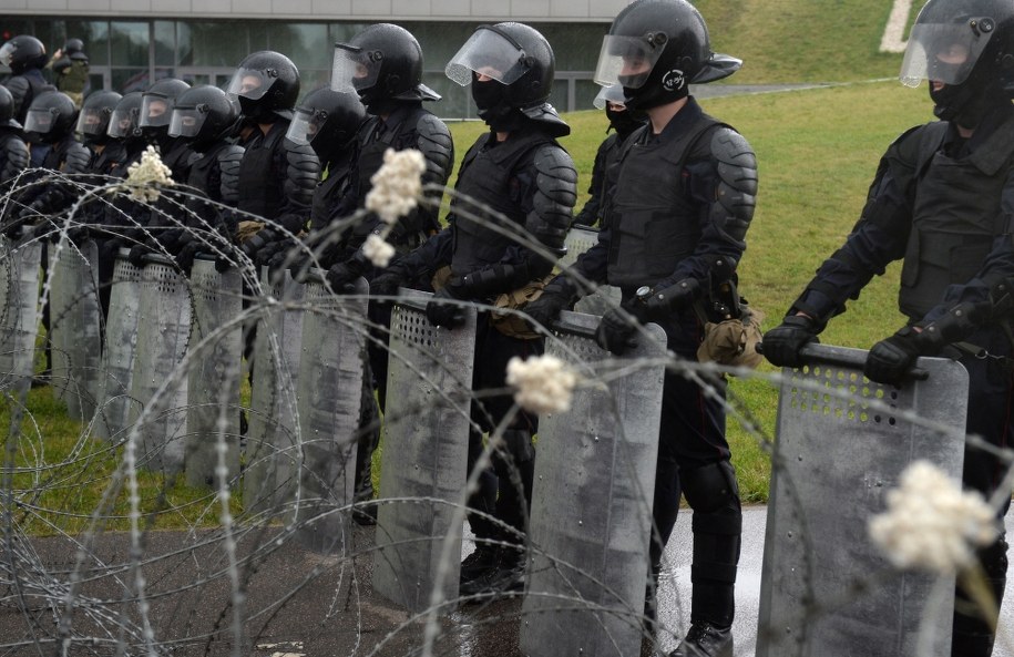 Siły bezpieczeństwa w Mińsku / 	STR   /PAP/EPA