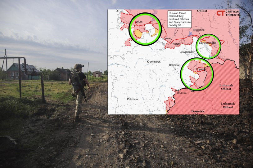 Siły ukraińskie teraz najwyraźniej wycofują się z Siewierdoniecka /PAP/EPA/STR/Twitter/ISW /
