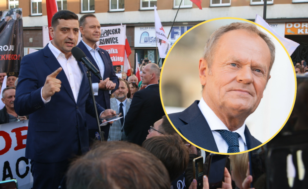 Simion u Nawrockiego. Tusk komentuje, Rumun odpowiada