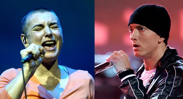 Sinead O'Connor (fot. Kristian Dowling) i Eminem (fot. Kevin Winter) /Getty Images/Flash Press Media