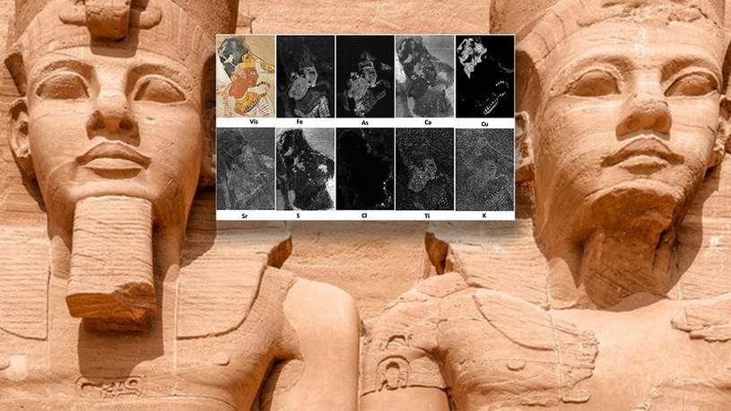 Skan XRF malowidła przedstawiającego Ramzesa II /Martinez i inni., 2023, PLOS One; (CC-BY 4.0))/ https://journals.plos.org/plosone/article?id=10.1371/journal.pone.0287647 /123RF/PICSEL