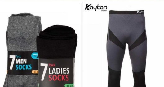 Skarpetki damskie lub męskie 7 par za 12,95 zł, sportowe spodnie termiczne męskie Kaytan za 26,95 zł /Action