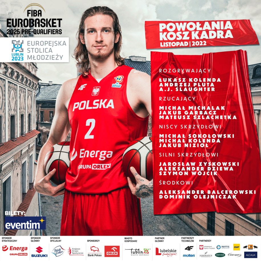 Skład reprezentacji Polski na listopadowe okienko: /PZKosz /Materiały prasowe