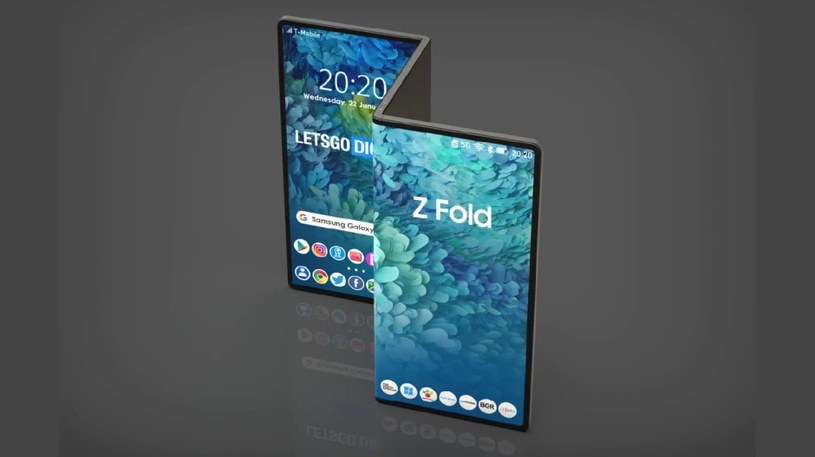 Składany tablet Samsunga - render / fot. Let'sGoDigital /materiał zewnętrzny