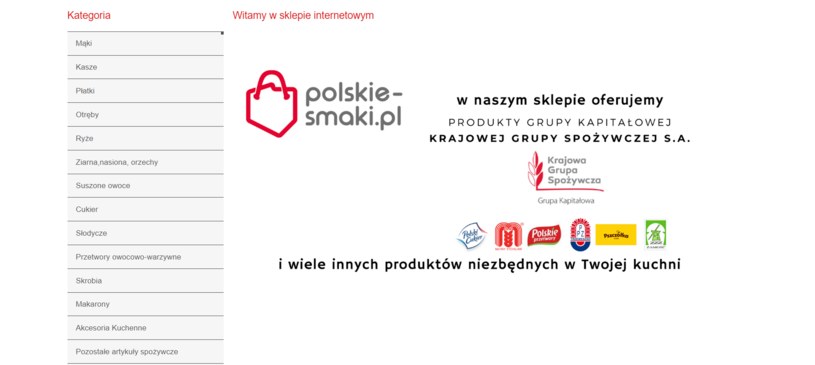 Sklep internetowy polskie-smaki.pl. Źródło: polskie-smaki.pl /