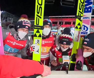 Skoki narciarskie. Polscy skoczkowie w euforii po zdobyciu brązowego medalu na mistrzostwach świata (POLSAT SPORT). Wideo