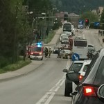 Skomielna Biała na zakopiance: Zderzenie autobusu i samochodu osobowego