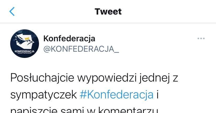 Skrin z Twittera Konfederacji /pomponik.pl