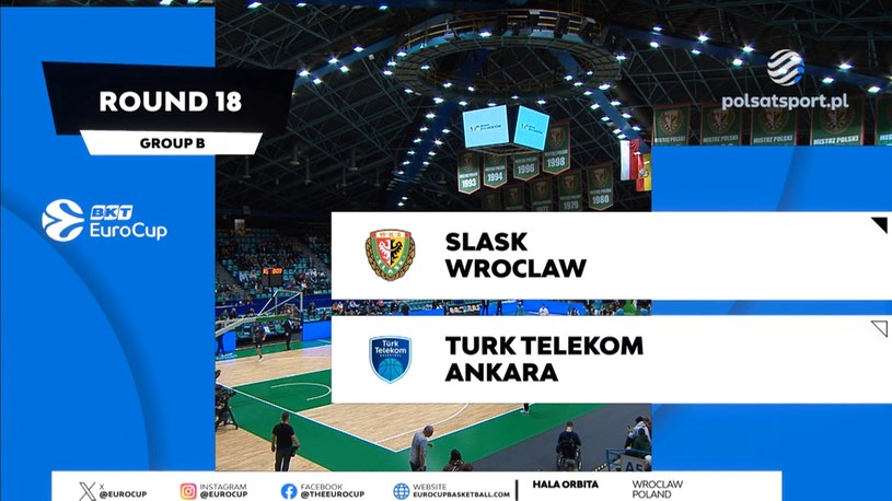 Śląsk Wrocław - Turk Telekom Ankara 70:86. Skrót meczu