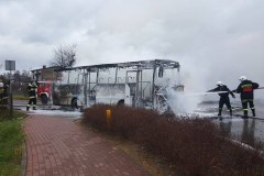 Śląskie: Autobus stanął w ogniu