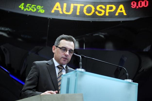Sławomir Decewicz, prezes Auto-Spa, w czasie debiutu na NewConnect /PAP