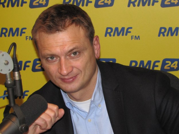 Sławomir Nitras w szczecińskim studiu RMF FM. &nbsp; /Fot. Grzegorz Hatylak /RMF FM