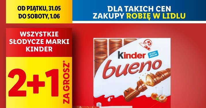 Słodycze Kinder 2 + 1 za grosz! /Lidl /INTERIA.PL