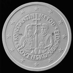 Słowacja: Cyryl i Metody z krzyżami i aureolami na pamiątkowej monecie
