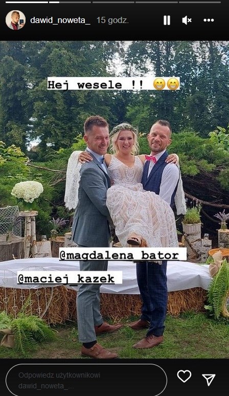 Ślub Magdaleny Bator /www.instagram.com/dawid_noweta_ /Instagram