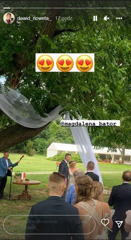 Ślub Magdaleny Bator /www.instagram.com/dawid_noweta_ /Instagram