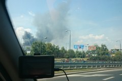 Słup dymu nad Warszawą