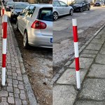 "Słupkoza" po kielecku. I auto nie stanie, i dziecięcy wózek nie przejedzie