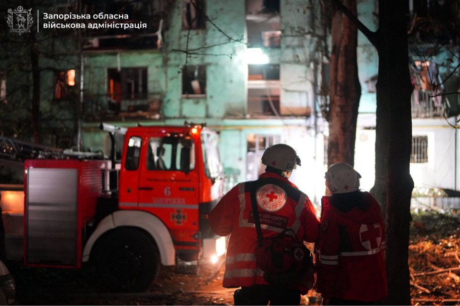 Służby interweniujące w Zaporożu /Zaporoska Obwodowa Administracja Państwowa/Facebook /