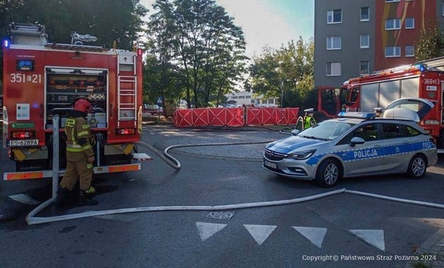 Służby na miejscu tragedii /KM PSP Skierniewice /