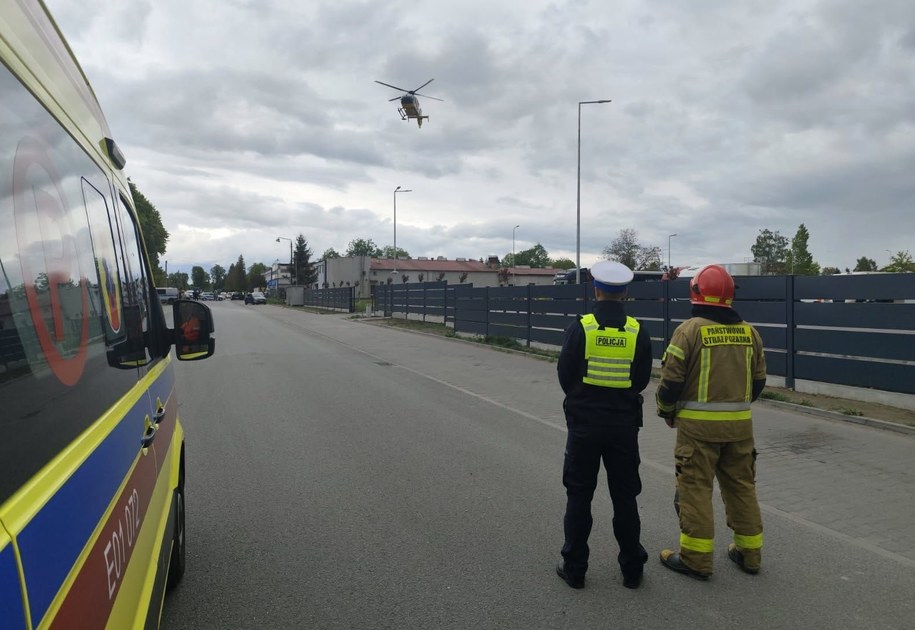 Służby na miejscu wypadku w Kutnie /Komenda Powiatowa Policji w Kutnie /