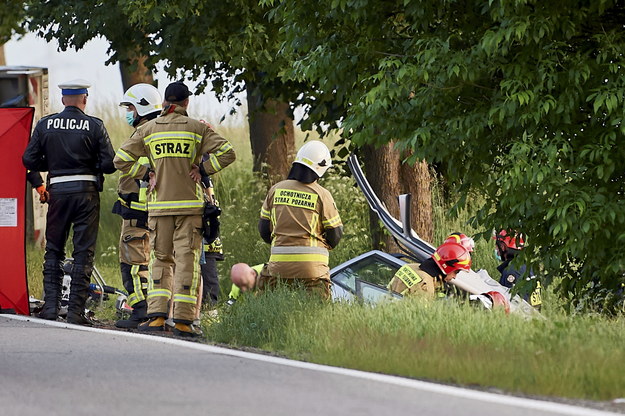 Służby na miejscu wypadku / 	Adam Warżawa    /PAP