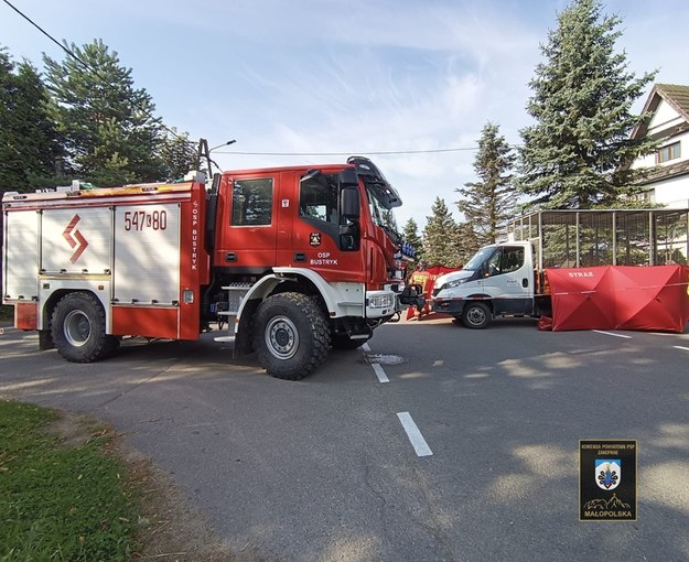 Służby na miejscu wypadku /KP PSP Zakopane /