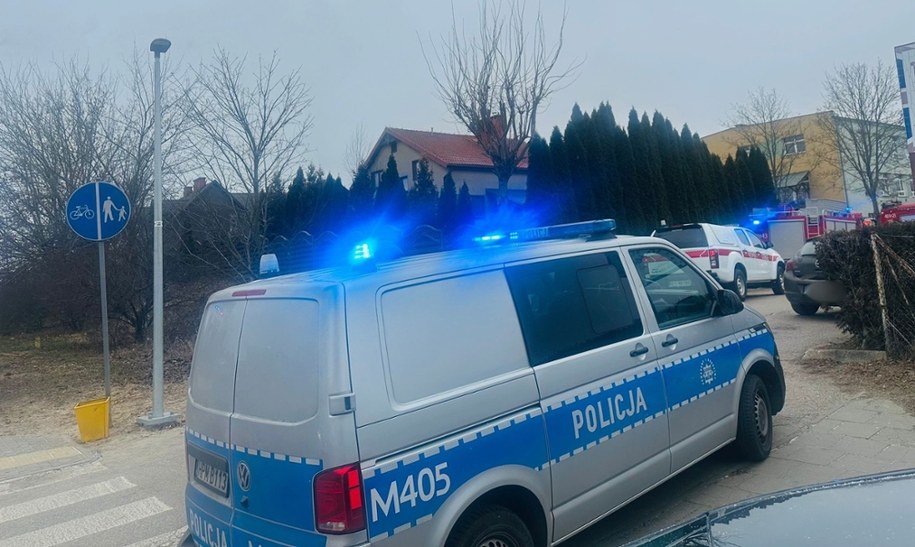 Służby na miejscu wypadku /KPP Augustów /Policja