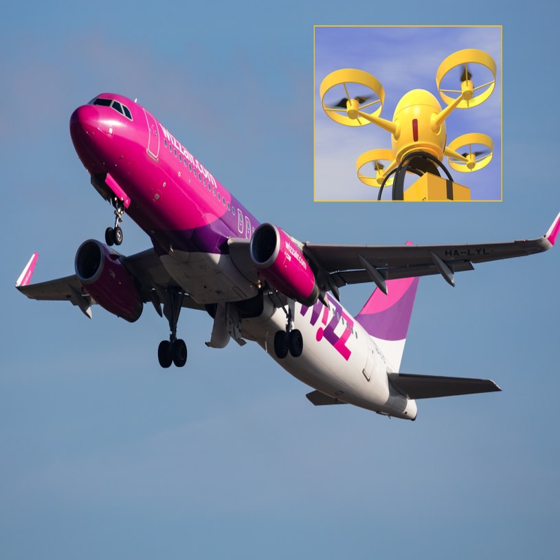 Służby poszukują właściciela żółtego bezzałogowca, który zakłócił lot samolotu Wizz Air na lotnisku Katowice-Pyrzowice /123RF/PICSEL