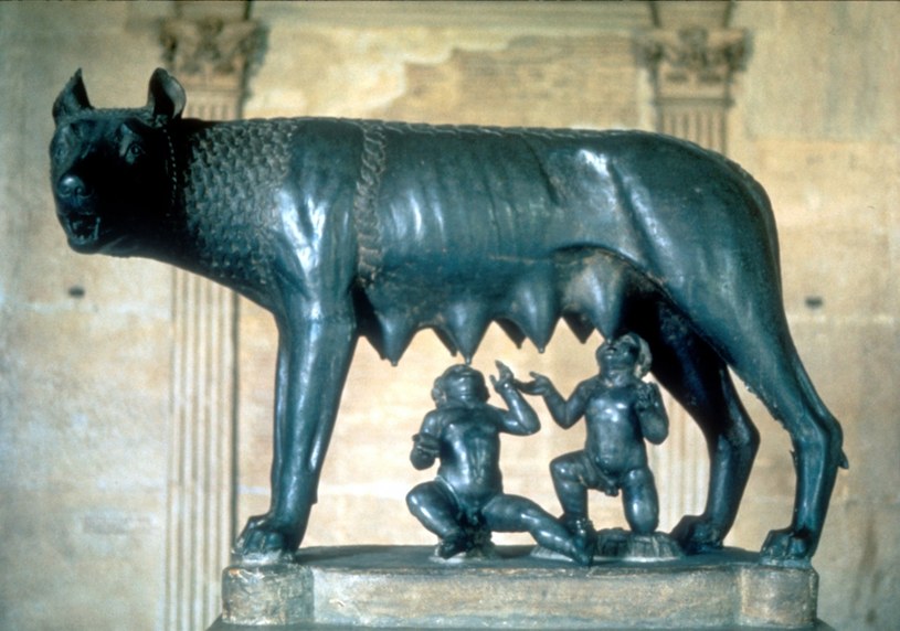 Słynna rzeźba z brązu przedstawiająca Romulusa i Remusa karmionego przez wilczycę /East News