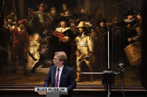 Słynny obraz Rembrandta "Straż nocna" przejdzie konserwację na oczach widzów /Olaf Kraak /PAP/EPA