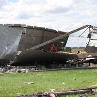 Zniszczenia po trąbie powietrznej w Smętowie w Pomorskiem
