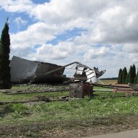 Zniszczenia po trąbie powietrznej w Smętowie w Pomorskiem