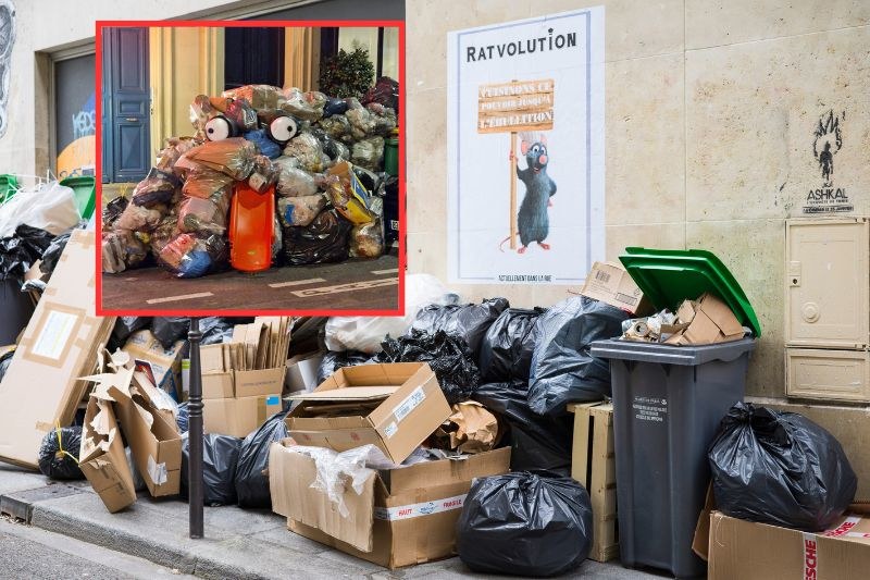 Śmieci na ulicach Paryża /Instagram/bisk.art/Eric Broncard /Hans Lucas /AFP