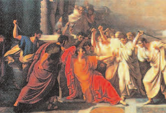 Śmierć Cezara, obraz z XIX w. /Encyklopedia Internautica