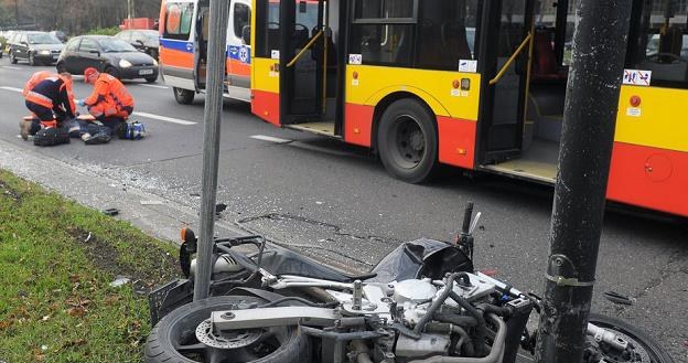 Śmiertelny wypadek motocyklisty na Al. Niepodległości Fot. Jan Bielecki /East News