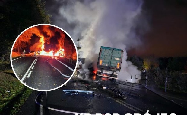 ​Śmiertelny wypadek na dk 50. Ciężarówki stanęły w płomieniach