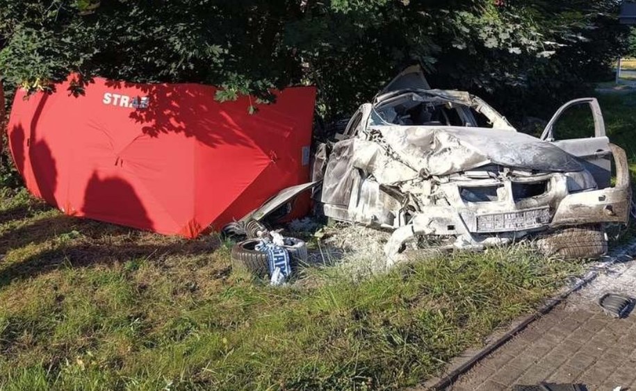 Śmiertelny wypadek w Fałkowie /KPP Gniezno /Policja