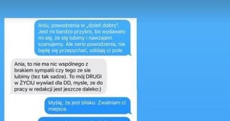 Sms-y opublikowane przez Annę Wendzikowską. /Instagram @aniawendzinkowska /Instagram