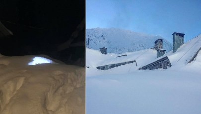 Śnieg przysypał niektóre schroniska. "Palimy pod piecem i wcinamy szarlotkę"